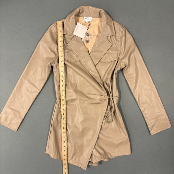 As‎ Is SUPERDOWN Chantel Faux Leather Romper in Nude Size Small - Picture 14 of 16